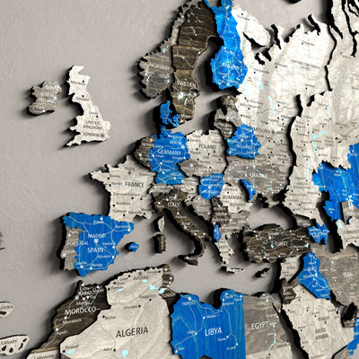 Drewniana Mapa Świata 3D “Azure”