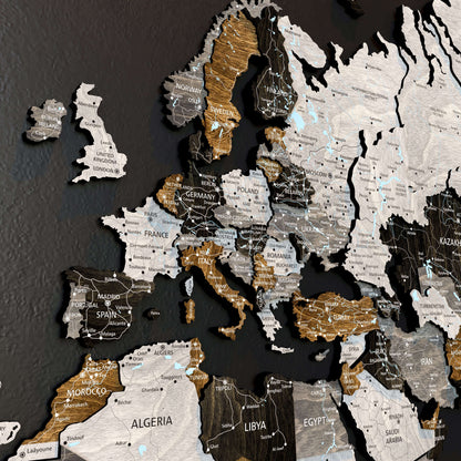 Drewniana mapa świata 3D „Loft”