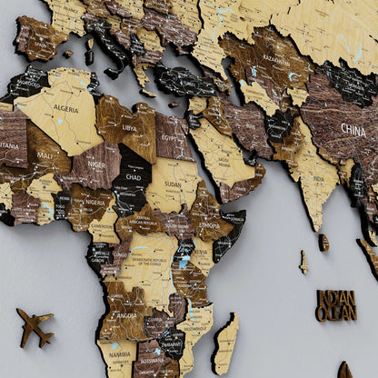Drewniana mapa świata 3D „Wood”